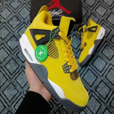 Men's Hot Sale Running weapon Air Jordan 4 Yellow Shoes 069