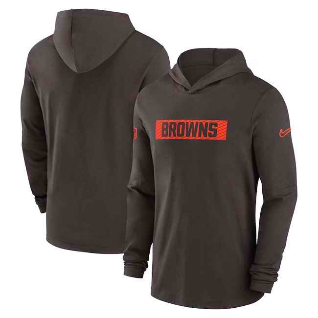 Men's Cleveland Browns Brown Sideline Performance Hoodie