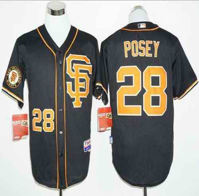 Giants #28 Buster Posey Black 2016 Cool Base Stitched MLB Jersey