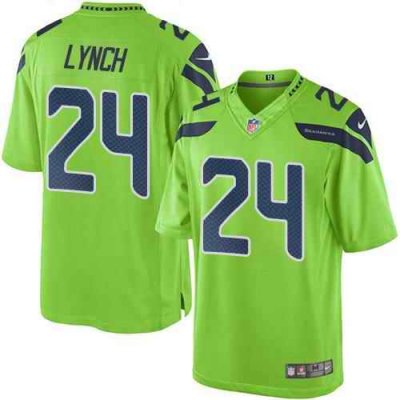 Nike Seahawks #24 Marshawn Lynch Green Youth Stitched NFL Limited Rush Jersey