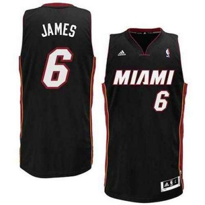 Heat #6 LeBron James Black Revolution 30 Miami Stitched NBA Jersey