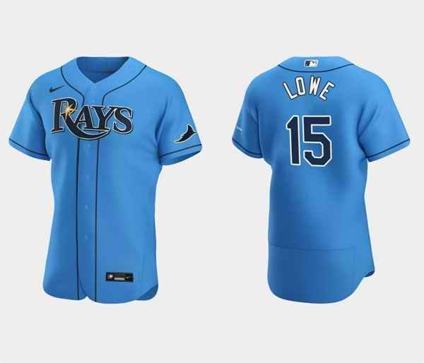 Men's Tampa Bay Rays #15 Josh Lowe Light Blue Flex Base Stitched Jersey