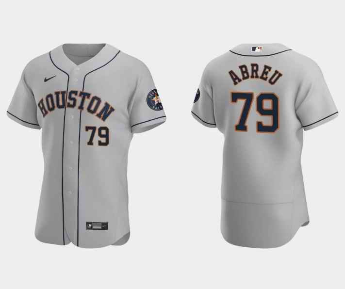 Men's Houston Astros #79 Jos' Abreu Grey Flex Base Stitched Jersey