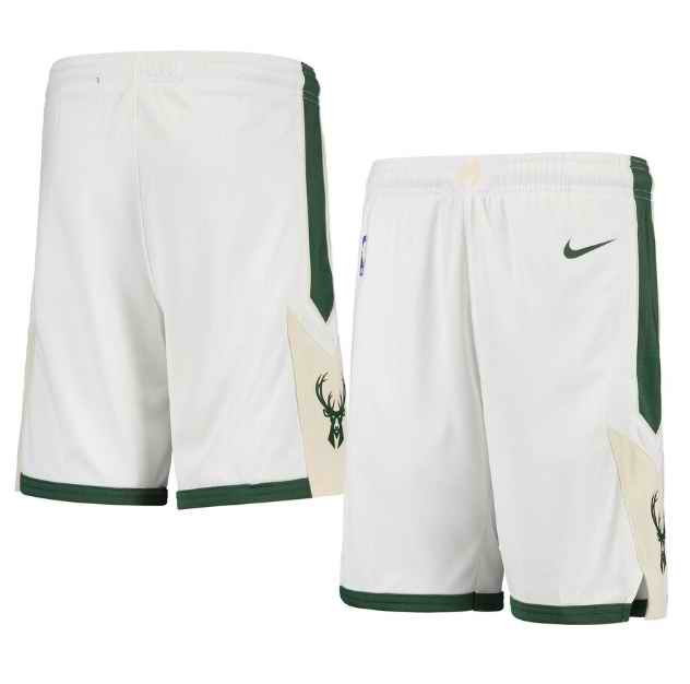 Men's Milwaukee Bucks White Shorts (Run Small)