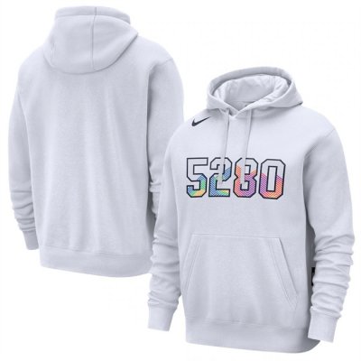 Men's Denver Nuggets White 2024/25 City Edition Essential Club Pullover Hoodie