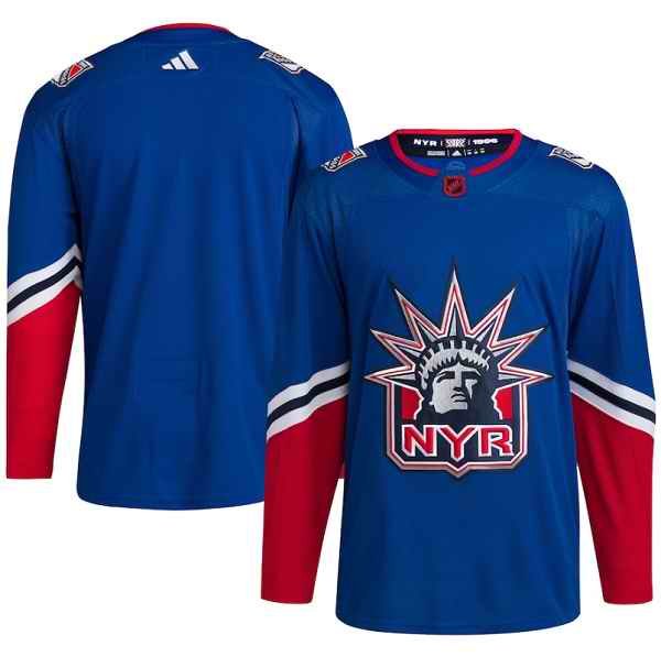 Youth New York Rangers Blank Blue 2022-23 Reverse Retro Stitched Jersey