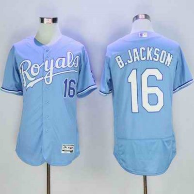 Royals #16 Bo Jackson Light Blue Flexbase Authentic Collection Stitched MLB Jersey