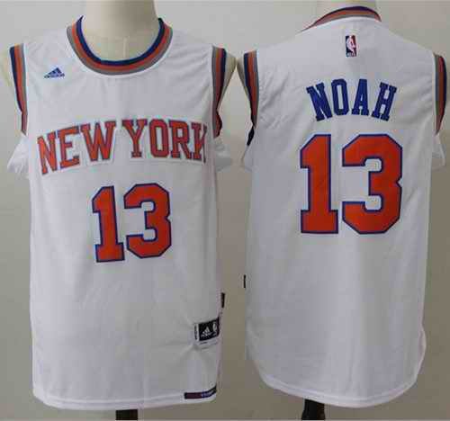 Knicks #13 Joakim Noah White Stitched NBA Jersey