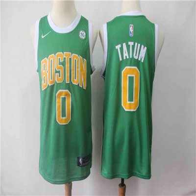 Men's Boston Celtics #0 Jayson Tatum Green 2018/19 Earned Edition Swingman Stitched NBA Jersey