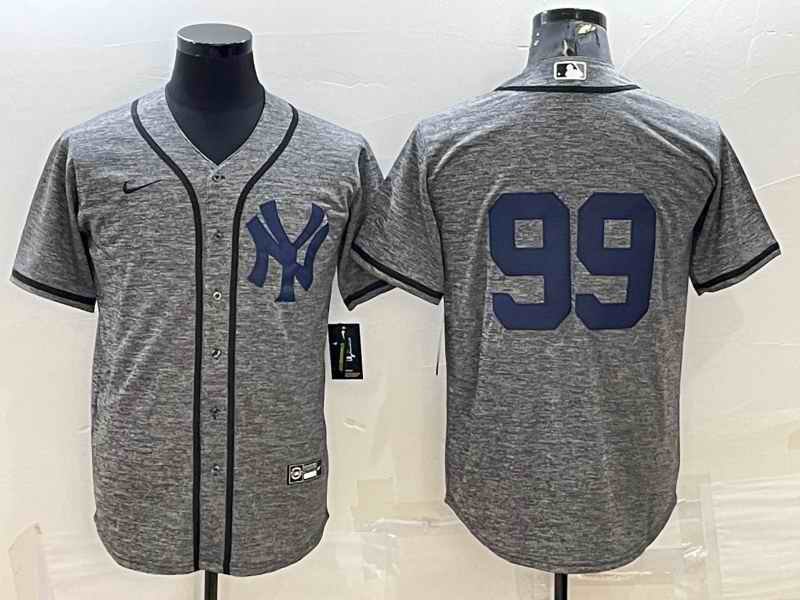 Men's New York Yankees #99 Aaron Judge Grey Cool Base Stitched Jersey