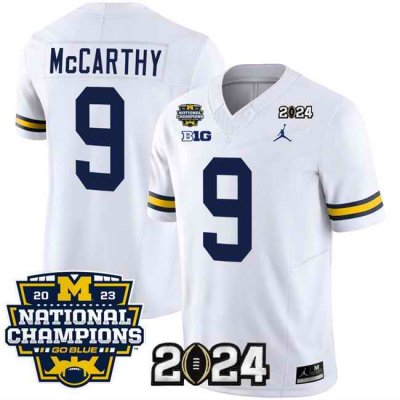 Youth Michigan Wolverines ACTIVE PLAYER Custom White 2024 F.U.S.E. With 2023 National Champions Patch Stitched Jersey