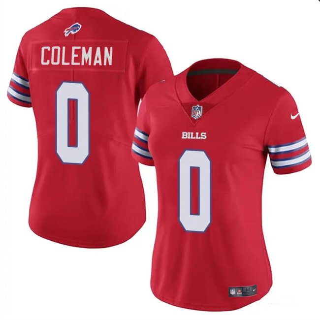 Women's Buffalo Bills #0 Keon Coleman Red Vapor Stitched Football Jersey(Run Small)