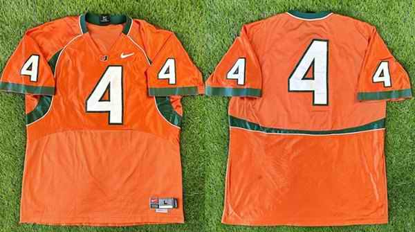 Men's Miami Hurricanes #4 Devin Hester Orange Stitched Football Stitched Jersey