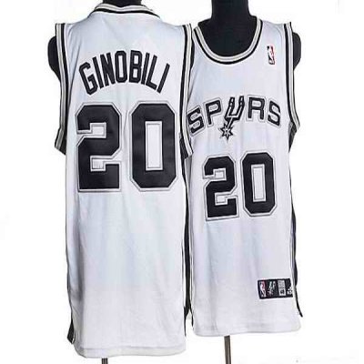 Spurs #20 Manu Ginobili Stitched White NBA Jersey