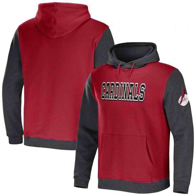 Men's Arizona Cardinals x Darius Rucker Collection Cardinal/Charcoal Colorblock Pullover Hoodie