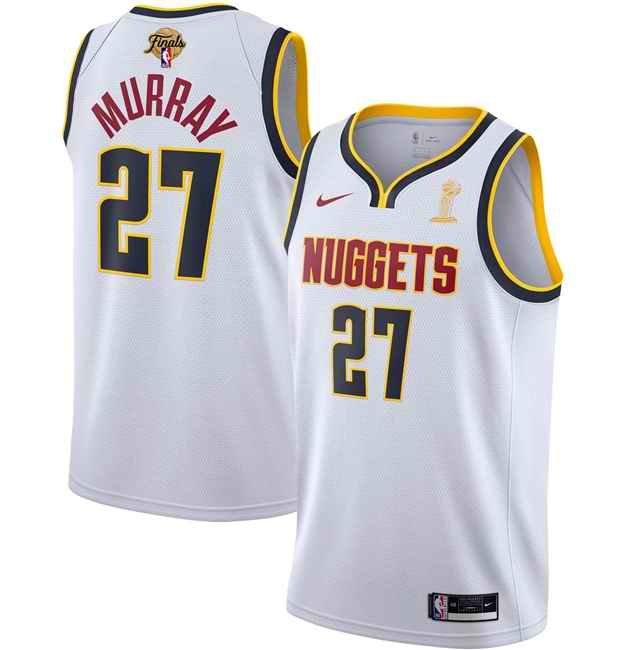 Men's Denver Nuggets #27 Jamal Murray White 2023 Finals Association Edition Stitched Basketball Jersey