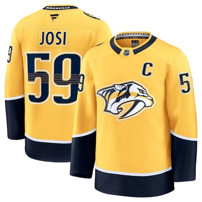 Men's Nashville Predators Active Player Custom Gold 2024-25 Home Stitched Hockey Jersey