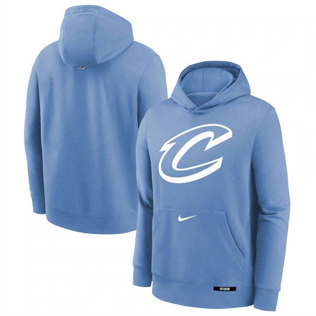 Men's Cleveland Cavaliers Light Blue 2024/25 City Edition Fleece Club Pullover Hoodie