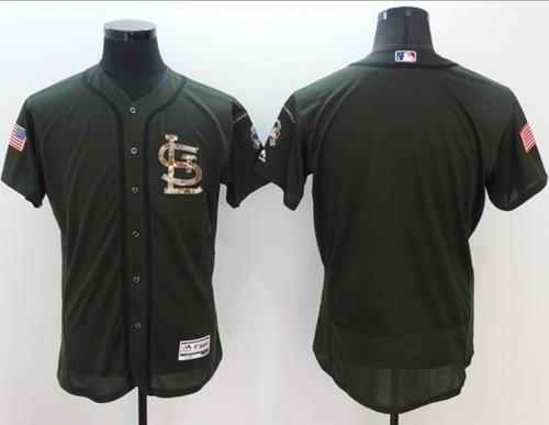 Cardinals Blank Green Flexbase Authentic Collection Salute to Service Stitched MLB Jersey