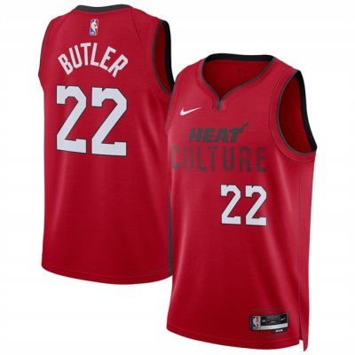 Men's Miami Heat #22 Jimmy Butler Red 2024/25 City Edition Stitched Basketball Jersey