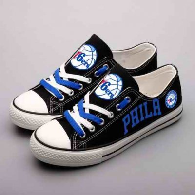 Women's and Youth Philadelphia 76ers Repeat Print Low Top Sneakers 001