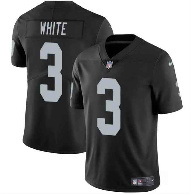 Men's Las Vegas Raiders #3 Zamir White Black 2024 Vapor Stitched Football Jersey