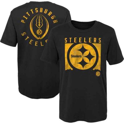 Men's Pittsburgh Steelers Black Preschool Liquid Camo Logo T-Shirt