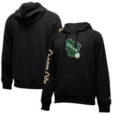 Men's Milwaukee Bucks Black City Edition Club Pullover Hoodie