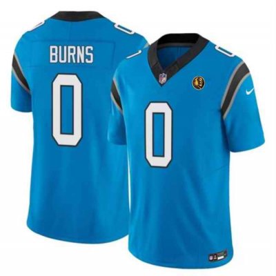 Men's Carolina Panthers #0 Brian Burns Blue 2023 F.U.S.E. With John Madden Patch Vapor Limited Stitched Football Jersey