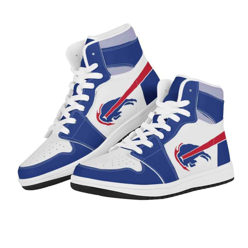 Women's Buffalo Bills High Top Leather AJ1 Sneakers 001