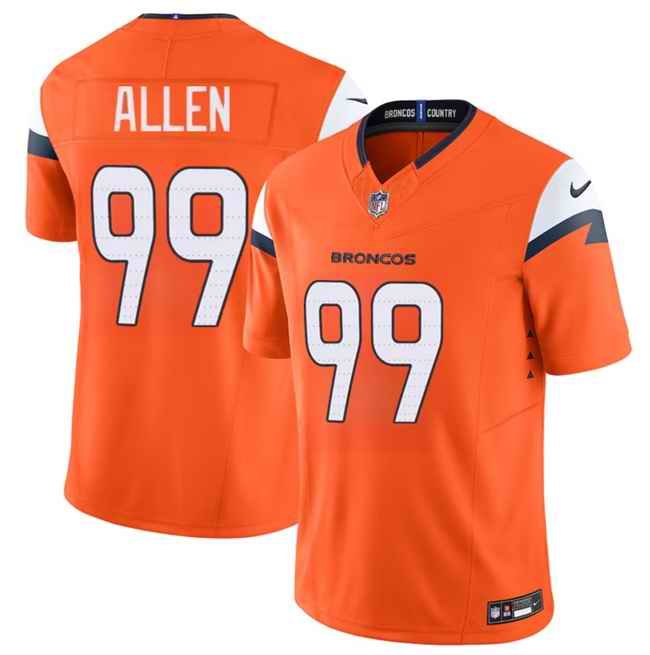 Men's Denver Broncos #99 Zach Allen Orange 2024 F.U.S.E. Vapor Limited Stitched Football Jersey