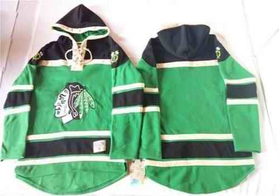 Blackhawks Blank Green St. Patrick's Day McNary Lace Hoodie Stitched NHL Jersey