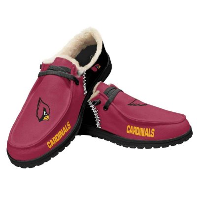 Men's Arizona Cardinals Loafers Lace Up Fuzzy Lined Shoes 001 (Pls check description for details)