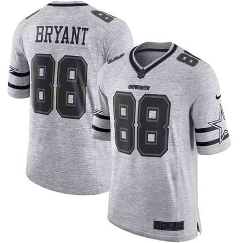 Nike Cowboys #88 Dez Bryant Gray Men's Stitched NFL Limited Gridiron Gray II Jersey