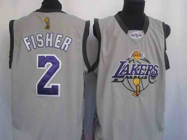 Lakers #2 Fisher Derek Grey 2010 Finals Commemorative Stitched NBA Jersey