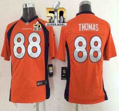 Nike Broncos #88 Demaryius Thomas Orange Team Color Super Bowl 50 Youth Stitched NFL New Elite Jersey