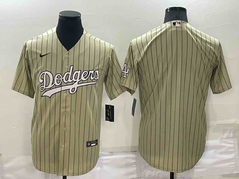 Men's Los Angeles Dodgers Blank Cream Cool Base Stitched Jersey