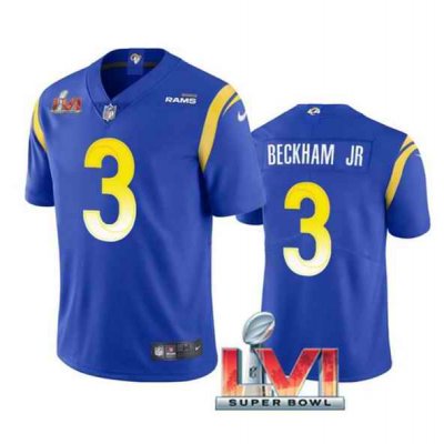 Youth Los Angeles Rams #3 Odell Beckham Jr.  Royal 2022 Super Bowl LVI Vapor Untouchable Limited Stitched Jersey