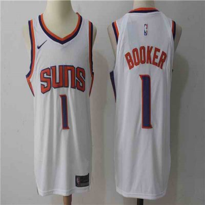 Men's Nike Phoenix Suns #1 Devin Booker White Stitched NBA Jersey