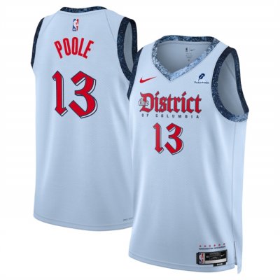 Men's Washington Wizards #13 Jordan Poole Powder Blue 2024/25 City Edition Stitched Basketball Jersey