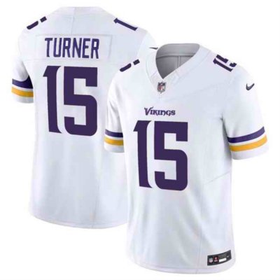 Men's Minnesota Vikings #15 Dallas Turner White 2024 Draft F.U.S.E Vapor Untouchable Limited Stitched Jersey