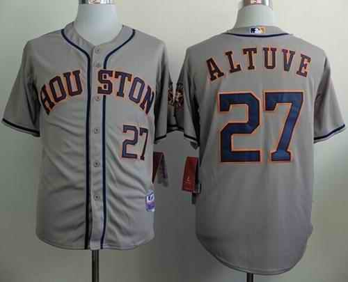 Astros #27 Jose Altuve Grey Cool Base Stitched MLB Jersey