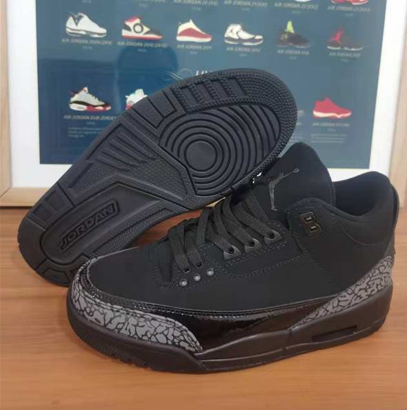 Women's Running weapon Air Jordan 3 Black shoes 0012