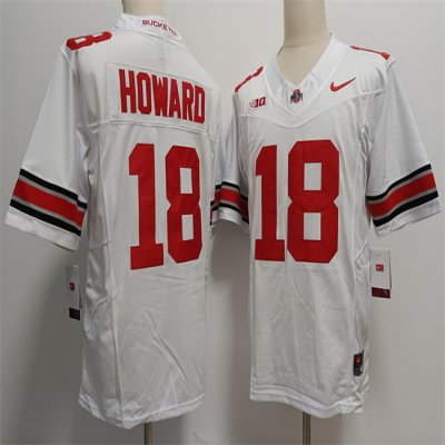 Men's Ohio State Buckeyes #18 Will Howard White F.U.S.E. Limited Stitched Jersey