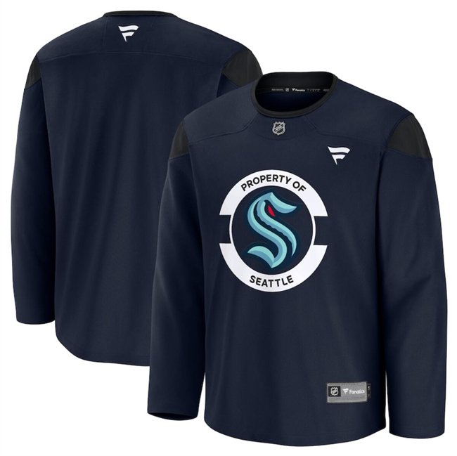 Men's Seattle Kraken Navy 2024-25 Team Practice Stitched Hockey Jersey