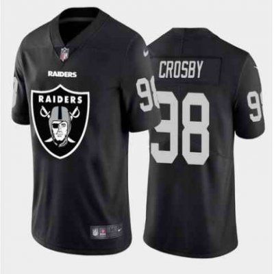 Men's Las Vegas Raiders #98 Maxx Crosby Black Team Big Logo Limited Stitched Jersey