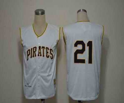 Mitchell And Ness 1960 Pirates #21 Roberto Clemente White Stitched MLB Jersey