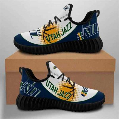 Men's Utah Jazz Mesh Knit Sneakers/Shoes 003