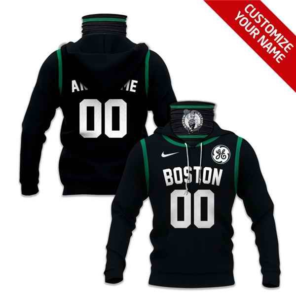 Men's  Boston Celtics Customize Hoodies Mask 2020 Black Customize Hoodie Mask