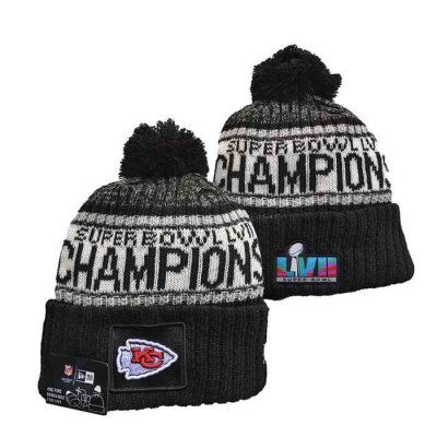 Kansas City Chiefs Super Bowl LVII Patch Knit Hats 0140